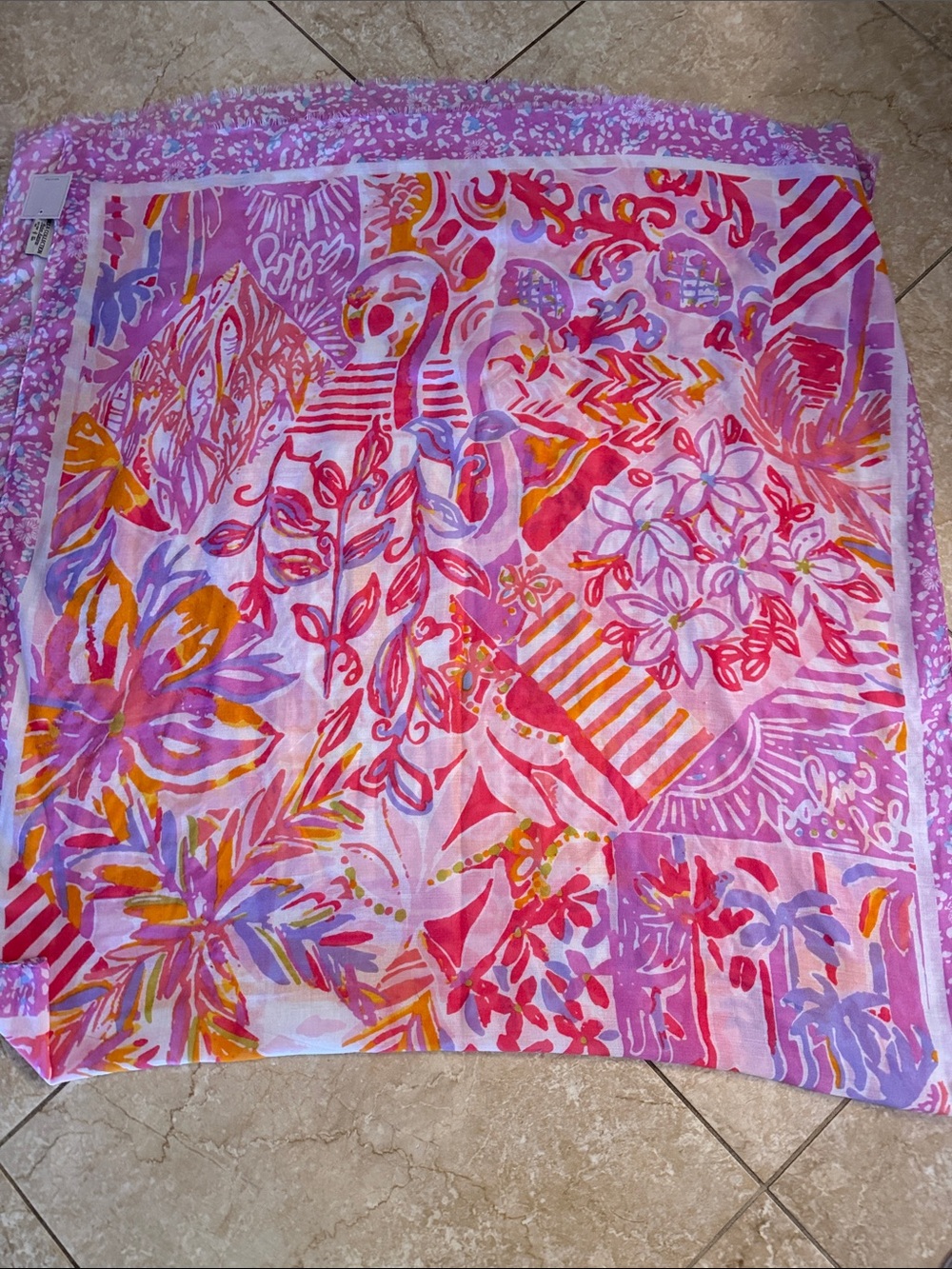 Floral Pink Multicolor Lightweight Scarf - Women Accessories